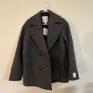 NWT Calvin Klein Houndstooth Wool Blazer Coat (Oversized)